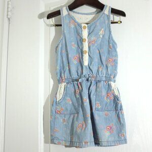Juicy Couture romper jumpsuit soft lace chambray floral racer back 4T 5T